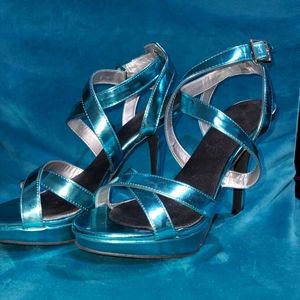 Fioni Teal Strappy Heels